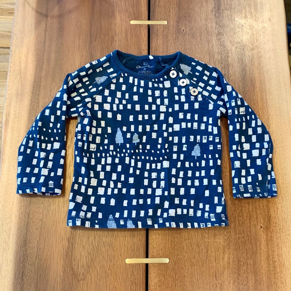 Oliver & Rain Toddler Tree & Dash Print Pullover